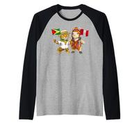 Guyana Peru Flag Guyanese Roots Peruvian Heritage Raglan Baseball Tee