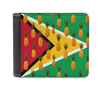 Guyana Pineapple Flag Printed Bifold Wallet with Hidden Compartments Pocket Money and Credit Card Holder for Men Women