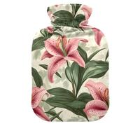 Guyana Regia Lily Beauty Summer Flowers_04321_1 Water Bottle for hot Water with Soft Cover, 2L Water Bottle Bag for Arthritis, Arthritis, Bolsa de calor para Dolor Menstrual
