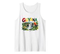 Guyana T-Shirt, Guyana Flag Map Graphic for Guyanese for Men Tank Top