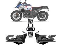GuyAna Tank protector Motorcycle Side Protection Tank Pad 3D Gel Sticker For BMW R1300GSA Adventure R1300 GS ADV 2024 2025 Stickers Accessories(Black- Silver)