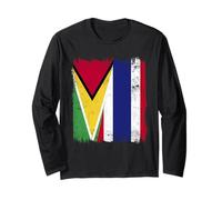 Guyana Thailand Half Flag Guyanese Thai Roots Long Sleeve T-Shirt