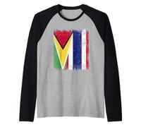 Guyana Thailand Half Flag Guyanese Thai Roots Raglan Baseball Tee