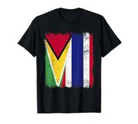 Guyana Thailand Half Flag Guyanese Thai Roots T-Shirt