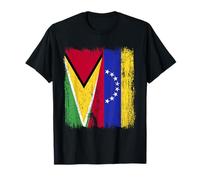Guyana Venezuela Half Flag Guyanese Venezuelan Jersey T-Shirt