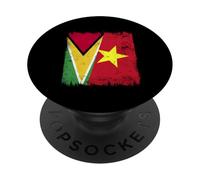 Guyana Vietnam Half Flag Guyanese Vietnamese History PopSockets Adhesive PopGrip