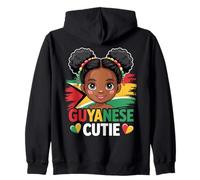 Guyanese Cutie Girl Flag Colors Guyana Cultural Pride Zip Hoodie