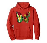 Guyanese Flag Pride Guyana Roots Butterfly Women Girls Pullover Hoodie