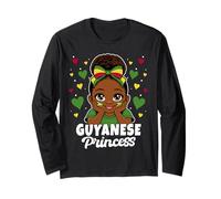 Guyanese Princess Girl Roots Cute Guyana Flag Heritage Long Sleeve T-Shirt