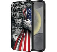 GUYBFADFG Case Compatible for Samsung Galaxy S26 5G,Precise Cutouts for the Rear Camera and Provides Comprehensive Protection,Soft and Ultra-Thin Phone Case, Christian Jesus God Bless American Flag