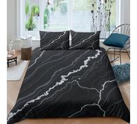 GUYDZOOM 3D Print Comfortable Microfibre Abstract lines Quilt Cover Set Soft Bedding Set w/Pillowcases Modern geometric pattern Comforter Cover All Season, Easy Care, Washable for All King（220x240cm）