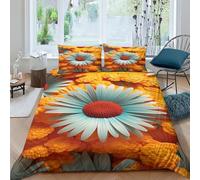 GUYDZOOM Daisy Duvet Cover 3 PCS Hotel Quality Quilt Cover Bedding Bed Covers with Pillowcases with Zipper Closure Ultra Soft Hypoallergenic Microfiber Double（200x200cm）