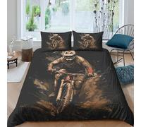 GUYDZOOM Mountain Bike Duvet Cover Sets 3 PCS Hotel Quality Quilt Cover Bedding Bed Covers with Pillowcases with Zipper Closure Ultra Soft Anti Allergic Microfiber Double（200x200cm）