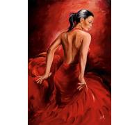 GUYFAM Flamenco Woman Dancer Poster Spanish Dancers Prints Flamenco Woman Dancer Wall Art Dancer Canvas Painting Home Wall Art Decor 40x60cm NoFrame