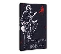 GUyfam Rock Guitarist Keith Richards HD Poster (2) Canvas Poster Wall Art Decor Print Picture Paintings for Living Room Bedroom Decoration 12x18inch(30x45cm)