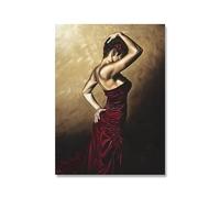 GUYFAM Spanish Flamenco Dancer Poster Spanish Dancer Prints Flamenco Woman Dancer Wall Art Flamenco Woman Canvas Painting Home Decor 40x60cm No Frame