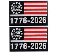GUYI 2Pcs 250 Years America Flag Patches, USA 250th Anniversary Patriotic Design,1776-2026 Birthday Hook and Loop Patches for Hats, Bags, Backpacks, Vest, Military Uniforms,Tactical Gears Etc
