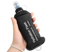 GUYI GYGYL 250ml Soft Flask, TPU Collapsible Soft Water Bottle for Hydration Pack, Running Vest, Leak-Proof Folding Water Bottle for Hiking Cycling Climbing Jogging-Black