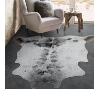 Guyi Rare Large Cowhide Rug 10X8 ft Cow Rug Rustic Chic Western Rugs for Bedroom Living Room Dining Room Brown Animal Rugs Cow Print Non Slip Cow Area Rugs (XXL (10X8 ft), Grey Cowhide)
