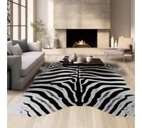 Guyi Rare Large Zebra Rug 10x8 ft Premium Cowhide Rugs for Bedroom Living Room Dining Room Brown Animal Rugs Cow Print Non Slip Cow Area Rugs (Zebra Rug(Black White), XXL (10X8 ft))