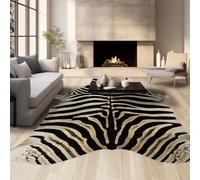 Guyi Rare Large Zebra Rug 10x8 ft Premium Cowhide Rugs for Bedroom Living Room Dining Room Brown Animal Rugs Cow Print Non Slip Cow Area Rugs