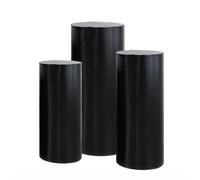 Guyifuny 3pcs Cylinder Pedestal Display Stands Covers for Party Wedding Birthday, Elastic Spandex Cylinder Plinth Covers Suitable for 60x33cm & 75x36cm & 90x40cm Pedestal Stand,Black,3pcs Large