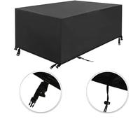 Guying Art Rectangular Garden Furniture Covers with Windproof Closure Buckle,150x120x100cm Upgraded Tear-Resistant 420D Oxford Fabric Garden Rattan Sofa Set Patio Table Covers