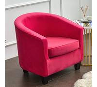 GUYIRT 2-Piece Club Chair Slipcover Stretch Tub Chair Slipcover Removable Armchair Cover Machine Washable for Bar Counter Living Room -red-1-