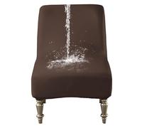 GUYIRT Accent Chair Covers Without Arms, Armless Chair Slipcover Waterproof Pu Leather Slipper Chair Cover for Living Dining Room Hotel (coffee)