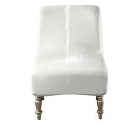 GUYIRT Accent Chair Covers Without Arms, Armless Chair Slipcover Waterproof Pu Leather Slipper Chair Cover for Living Dining Room Hotel (white)