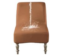 GUYIRT Accent Chair Covers Without Arms, Armless Chair Slipcover Waterproof Pu Leather Slipper Chair Cover for Living Dining Room Hotel (orange)