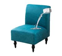 GUYIRT Armless Accent Chair Covers Waterproof, Armless Chair Slipcover Leather, Slipcovers for Dining Room Chairs Without Arms, for Living Room (blue)