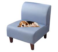 GUYIRT Armless Accent Slipper Chair Cover Slipcover, Slip Cover for Chair Without Arms, Stretch Armless Chair Covers for Living Room, Washable (light blue)