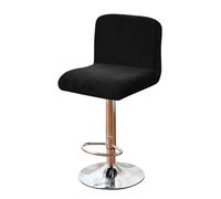 GUYIRT Bar Stool Cover Velvet, 2 4 6 Pieces Swivel Bar Stools Slipcovers, Washable Slipcover for Short Back Stool Chairs-black-Set of 2