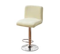 GUYIRT Bar Stool Cover Velvet, 2 4 6 Pieces Swivel Bar Stools Slipcovers, Washable Slipcover for Short Back Stool Chairs-Beige-Set of 2