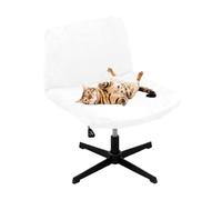 GUYIRT Criss Cross Chair Cover Velvet Stretch Armless Office Chair Covers Swivel Chair Covers Slipcovers for Home Office Bedroom (white,1 piece)