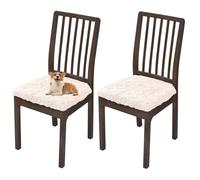 GUYIRT Dining Chair Seat Covers Set of 6 4 2 Stretch Fabric (pink,2 pack)