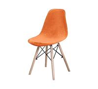 GUYIRT Dining Room Chair Covers Set of 2 4 6, Velvet Shell Dining Chair Slipcovers Non Slip Washable Armless Chair Slipcovers-orange-6 Pieces
