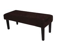 GUYIRT Elastic Bench Cushion Slipcover, Velvet Dining Room Bench Covers with Security Straps, Dustproof Bench Seat Protector for Bedroom Kitchen-brown-Large
