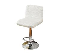 GUYIRT Luxurious Velvet Bar Stool Covers, Pub Chair Slipcover with Backs Removable Washable Seat Cover for Bar Stool Chair-White-2 Pieces
