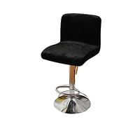 GUYIRT Luxurious Velvet Bar Stool Covers, Pub Chair Slipcover with Backs Removable Washable Seat Cover for Bar Stool Chair-black-2 Pieces