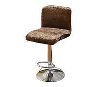 GUYIRT Luxurious Velvet Bar Stool Covers, Pub Chair Slipcover with Backs Removable Washable Seat Cover for Bar Stool Chair-coffee-2 Pieces