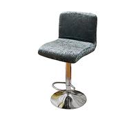 GUYIRT Luxurious Velvet Bar Stool Covers, Pub Chair Slipcover with Backs Removable Washable Seat Cover for Bar Stool Chair-dark gray-2 Pieces
