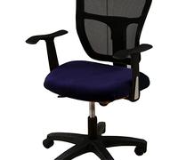 GUYIRT Modern Office Seat Cover Stretch Velvet Chair Covers Washable Form Fit Washable Computer Chair Seat Cushion Slipcovers -navy blue