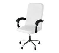 GUYIRT Office Chair Cover Universal Washable Rotating Chair Slipcovers Stretch Anti-dust Computer Chair Slipcover Office Chair Cover -White-Large