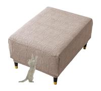 GUYIRT Ottoman Slip Cover Rectangle Stretch, Foot Stool Covers Rectangular, Storage Ottoman Bench Cover Animal Proof, for Living Room (khaki,small)