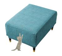 GUYIRT Ottoman Slip Cover Rectangle Stretch, Foot Stool Covers Rectangular, Storage Ottoman Bench Cover Animal Proof, for Living Room (blue 1,medium)
