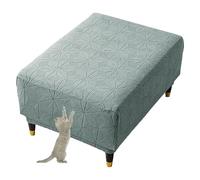GUYIRT Ottoman Slip Cover Rectangle Stretch, Foot Stool Covers Rectangular, Storage Ottoman Bench Cover Animal Proof, for Living Room (green,small)