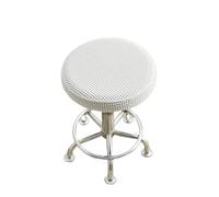 GUYIRT Round Stool Cover, Round Bar Stool Cover Soft Stretch Bar Stool Chair Cover Dustproof Cushion Slipcover for Bar Salon-White-Set of 2