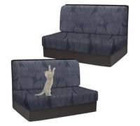 GUYIRT Rv Dinette Cushion Covers Jacquard, Camper Cushion Slipcovers Stretch Fabric, Rv Bench Seat Covers for Dogs Cats Kids (dark gray,set of 2)